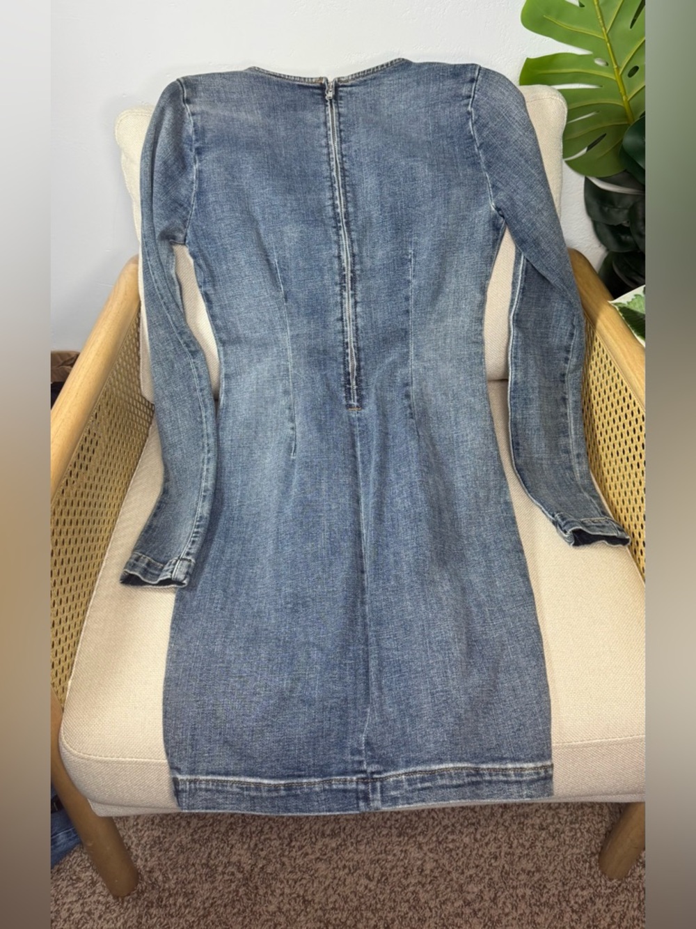 Guess Denim V Neck Dress Size XS - Picture 4 of 7